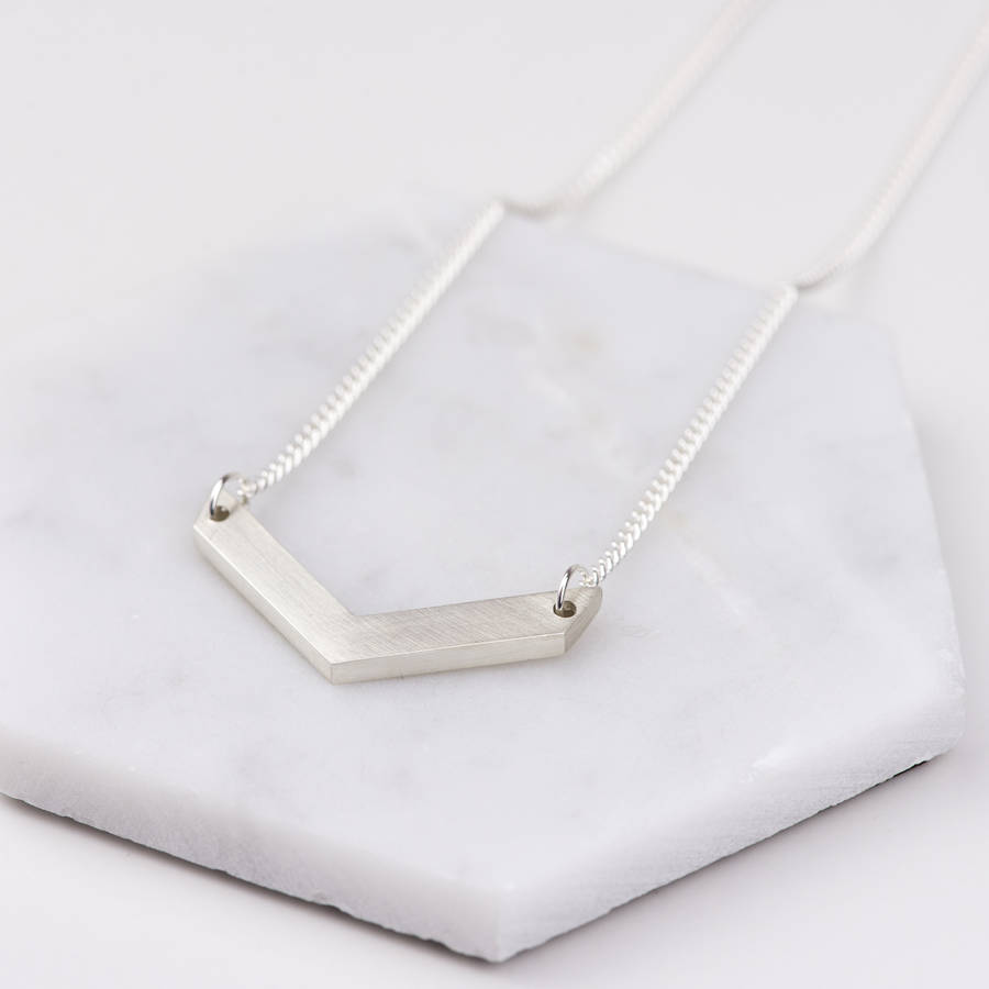 sterling silver chevron necklace by fawn and rose
