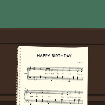 Piano Music Birthday Card | Sheet Music Card, 6 of 8