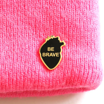 Be Brave Enamel Heart Pin Badge, 9 of 11