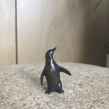 Miniature Bronze Penguin Sculpture, 8th Anniversary, 5 of 8