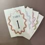 Modern, Fun, Wavy Colourful Table Numbers, thumbnail 1 of 6