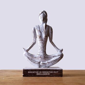 Yoga Lover Gift Wooden Statue, 3 of 8