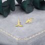 Sterling Silver Mismatched Asymmetric Swallow Bird Silhouette Stud Earrings, thumbnail 3 of 11