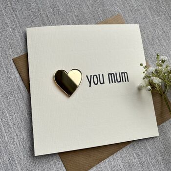 Love You Mum Acrylic Heart Mother's Day Card, 3 of 4