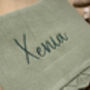 Personalised Knitted Baby Blanket Sage Green, thumbnail 6 of 9
