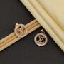 Large Round Elegant 18ct Gold Plated Stud Earrings, thumbnail 4 of 5