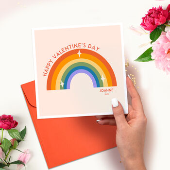 Personalised Rainbow Valentine's Card, 5 of 9