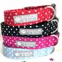 Dog Collar In Red, Pink, Blue And Black Polka Dots, thumbnail 1 of 5