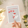 Cute Christmas Sending Love Dove Festive Greeting Card, thumbnail 2 of 4