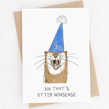 '30!! That's Otter Nonsense' Birthday Card, 3 of 5
