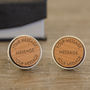 Your Own Words Engraved Personalised Wooden Cufflinks, thumbnail 10 of 11