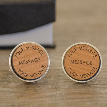Your Own Words Engraved Personalised Wooden Cufflinks, 10 of 11