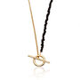 Black Bead And Chain T Bar Necklace, thumbnail 5 of 8