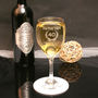 Engraved Birthday Wine Glass Wreath Design, thumbnail 1 of 3