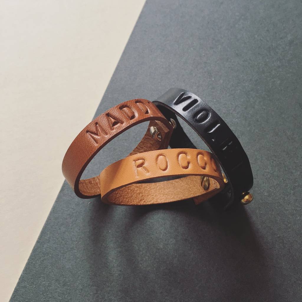 kids personalised leather bracelet by konoc | notonthehighstreet.com