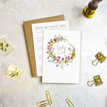 Wildflower Flat Evening Wedding Invitations, 5 of 7