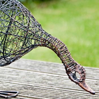 Handcrafted Wire Anka Drinking Duck Garden Ornament, 2 of 5