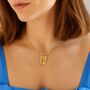 Personalised Rectangle Tag Birth Flower Necklace, thumbnail 1 of 12