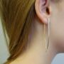Long Drop Spiked Sterling Silver Ear Jacket Earrings, thumbnail 5 of 7