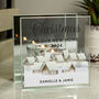 Personalised Christmas Village Mirrored Glass Tea Light Candle Holder, thumbnail 2 of 5