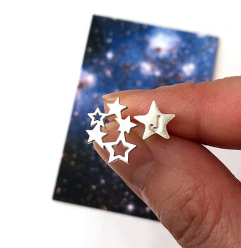 Mismatched Magic Star With Initial Earrings, 10 of 12