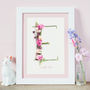 Personalised Floral Initial Letter Print, thumbnail 1 of 7