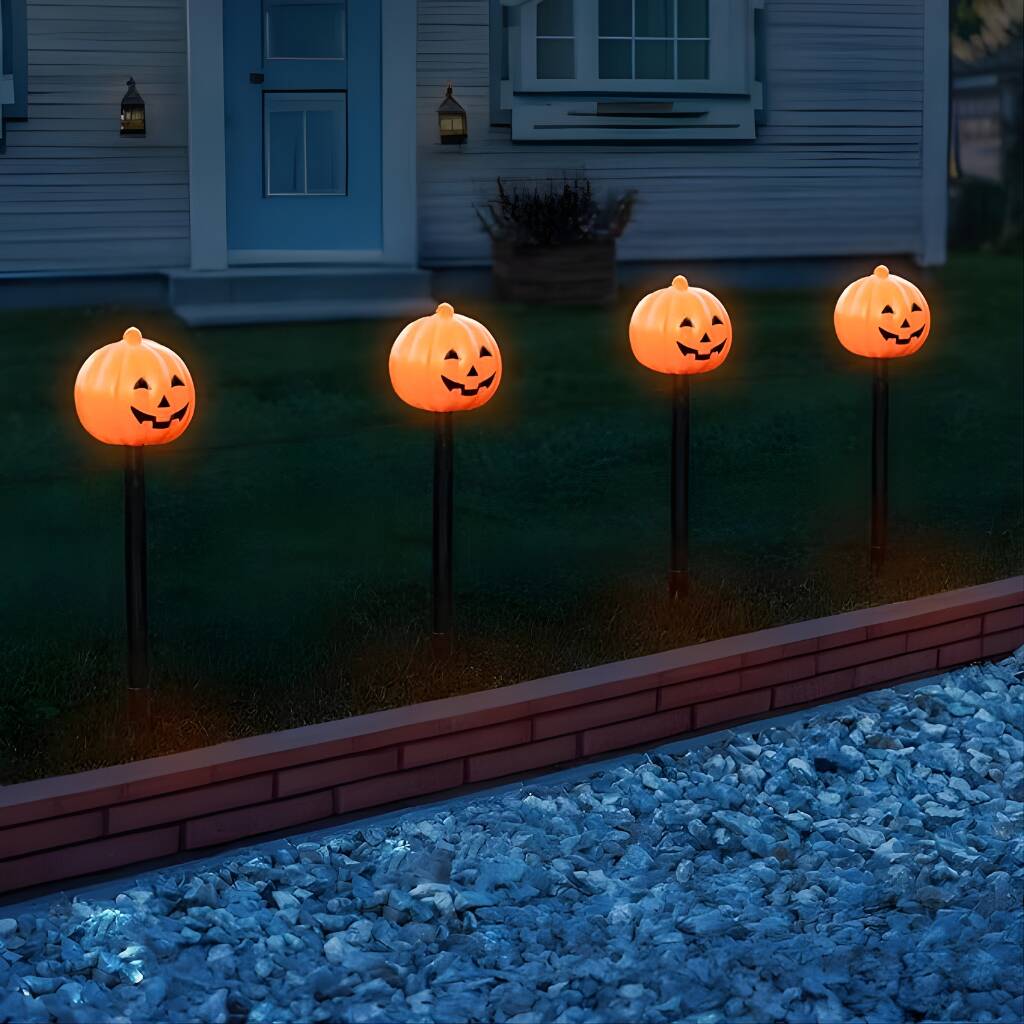 4pc Pumpkin Stake Lights