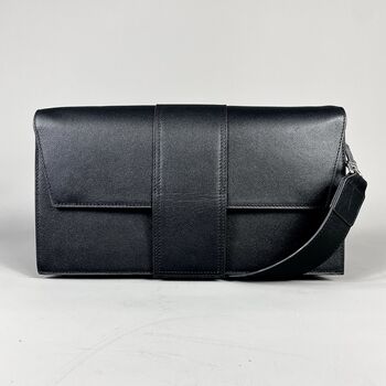 Black Leather Crossbody Handbag, 5 of 8