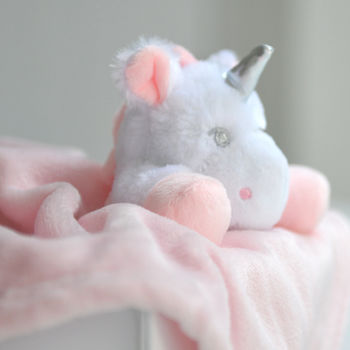 Personalised Pink Unicorn Baby Comforter, 3 of 7
