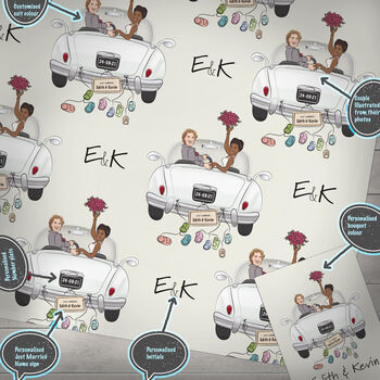 Personalised Wedding Wrapping Paper, 6 of 8