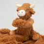 Longhorn Highland Cow Toy Soother With Engraved Heart, thumbnail 9 of 9