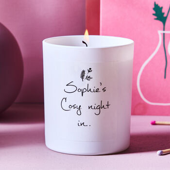Personalised Cosy Night In Candle, 2 of 3
