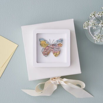 Personalised 3D Miniature Map Butterfly Frame, 2 of 7