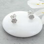 Flower Zircon Sterling Silver Stud Earrings, thumbnail 1 of 3