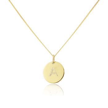 Westbourne Personalised 9ct Gold Initial Disc Pendant, 8 of 12