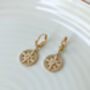 18k Gold Plated Compass Huggie Hoop Earrings, thumbnail 4 of 4