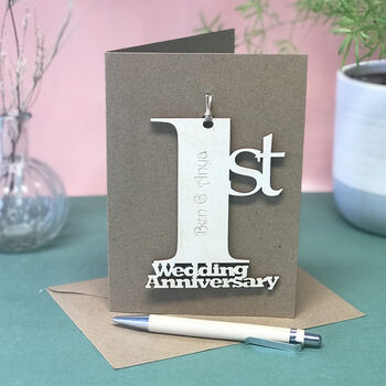 Personalised 1st Anniversary Card, 2 of 3