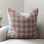 Large Pink And Turquoise Geometric Wool Cushion, thumbnail 1 of 3