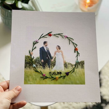 Personalised 1st Paper Anniversary Embroidered Photo, 5 of 9