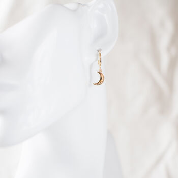 Gold Plated Crescent Huggie Earrings, 10 of 10