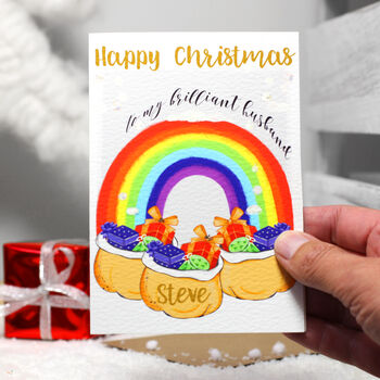 Personalised Rainbow Christmas Card, 3 of 8