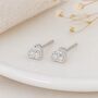 Sterling Silver Micro Heart Stud Earrings – 4mm, thumbnail 1 of 6