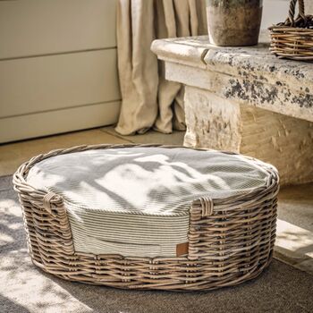 Hove Luxury Hand Woven Rattan Pet Bed, 4 of 9