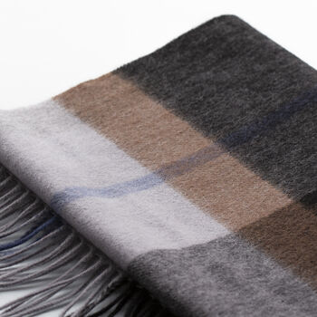 Men's 100% Wool Check Scarf, 3 of 11