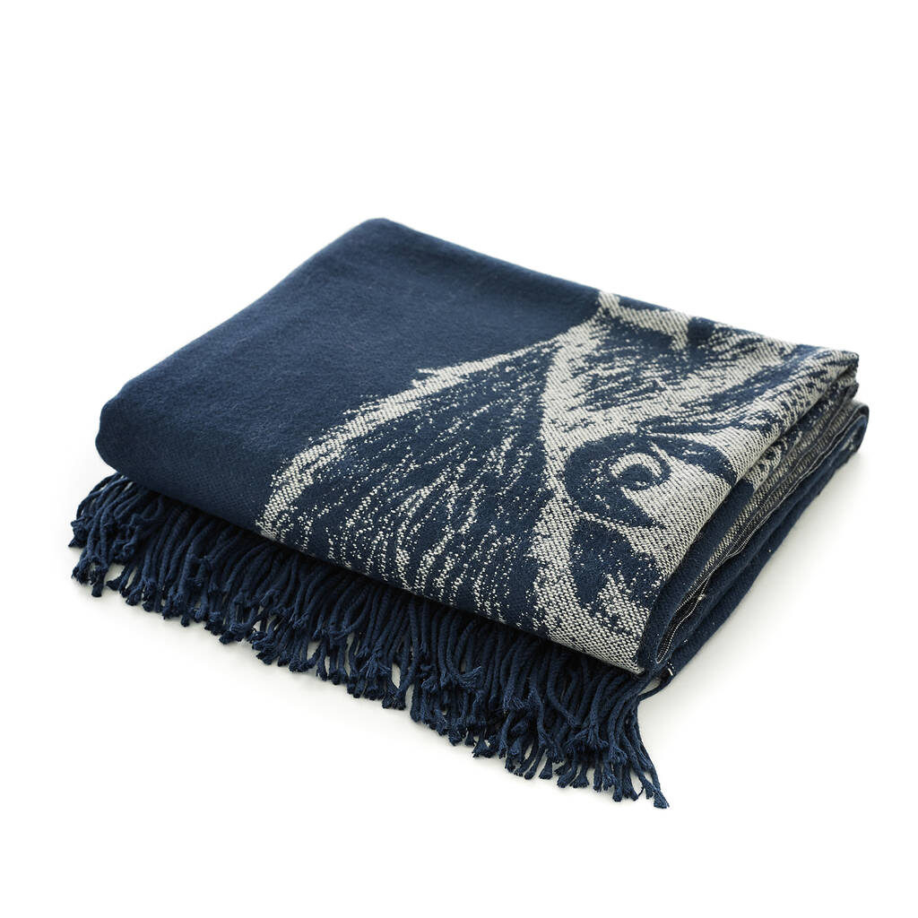 Stag Navy Faux Cashmere Throw 140x180 By Deyongs Ltd