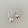 Sterling Silver Hammered Heart Drop Earrings, thumbnail 5 of 6
