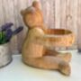 Carved Wooden Teddy Bear Wine Bottle Holder, thumbnail 3 of 8