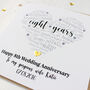 Personalised 8th Bronze Anniversary Card For Husband/Wife, thumbnail 1 of 2