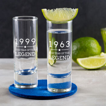 Personalised Engraved Year Of The Legend Shotglass For Men, 3 of 4