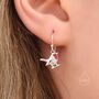 Sterling Silver Robin Bird Drop Hook Earrings, thumbnail 2 of 10